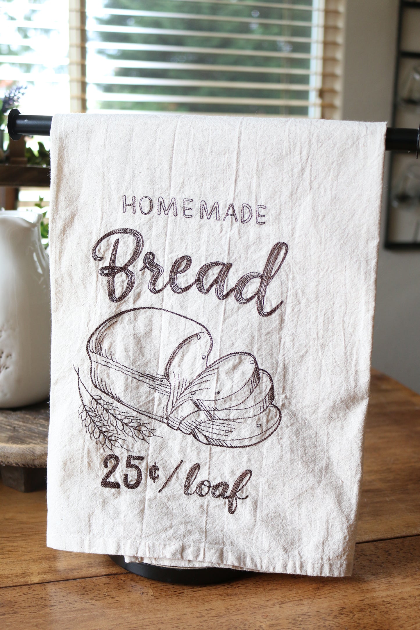 Homemade Bread Embroidered Flour Sack Towel