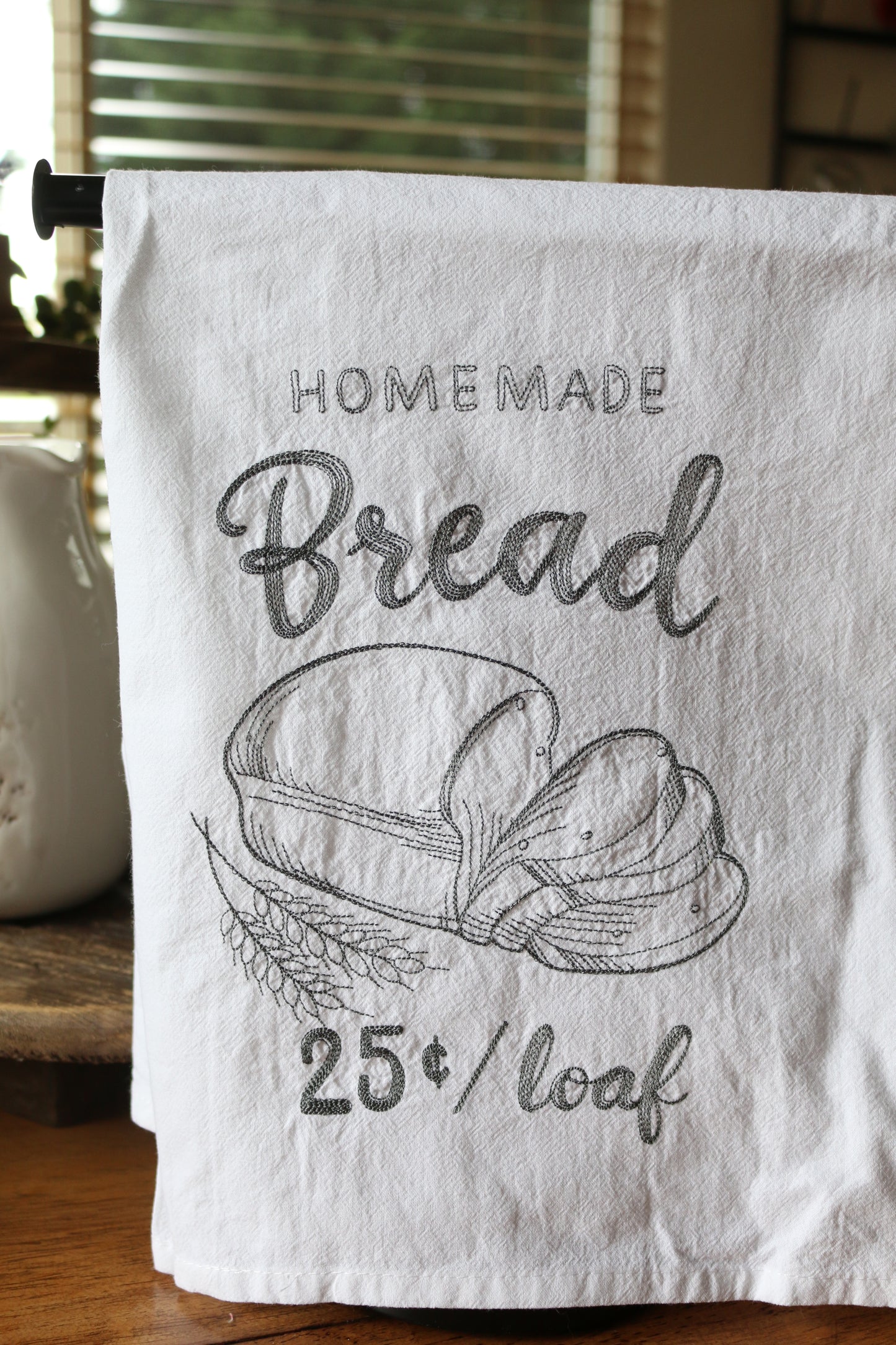 Homemade Bread Embroidered Flour Sack Towel